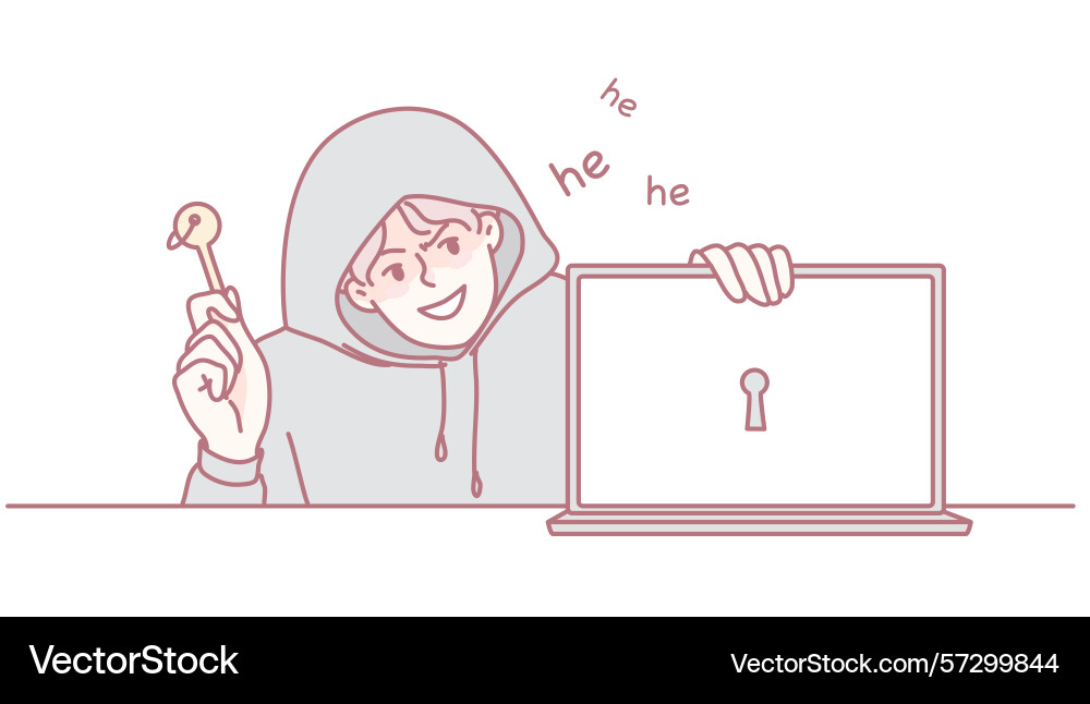 An showcasing a mischievous hacker An showcasing a mischievous hacker vector image