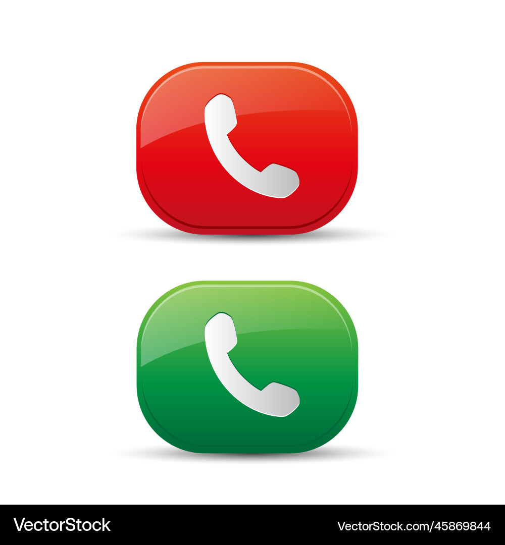 Call Button Set - Phone Icons vector image