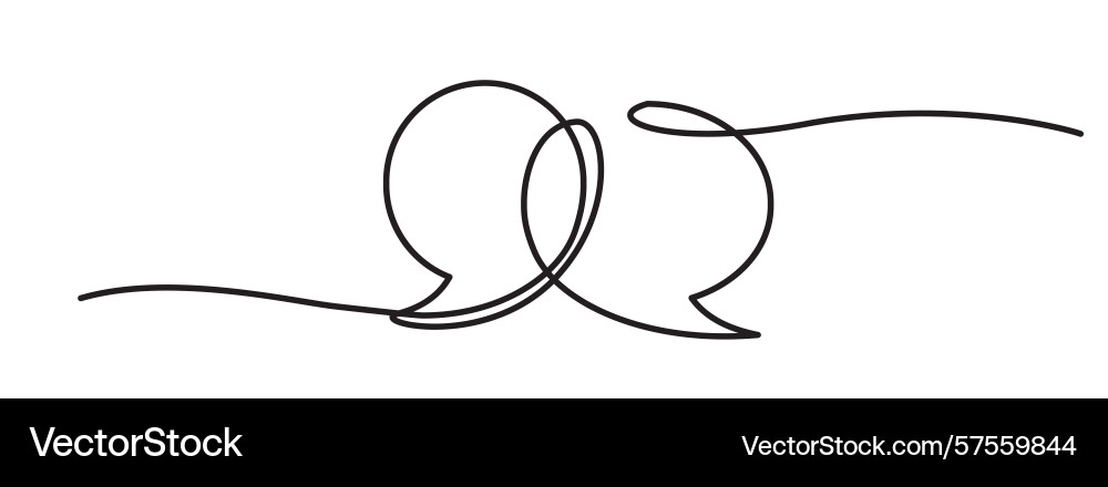 Continuous thin line bubble speech icon Continuous thin line bubble speech icon Vector Image