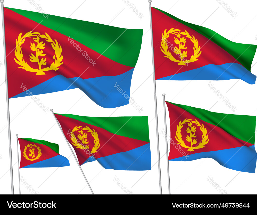 Flags of eritrea Vector Image