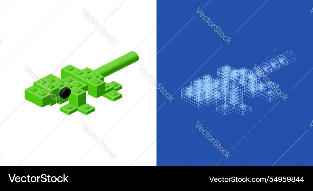 Gecko blueprint project idea and implementation Gecko blueprint project idea and implementation vector image
