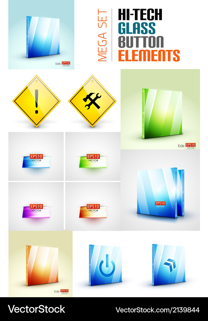Glossy modern button surface design set Vector Image