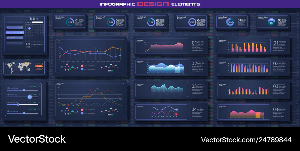 Infographic dashboard template with flat design Infographic dashboard template with flat design Vector Image