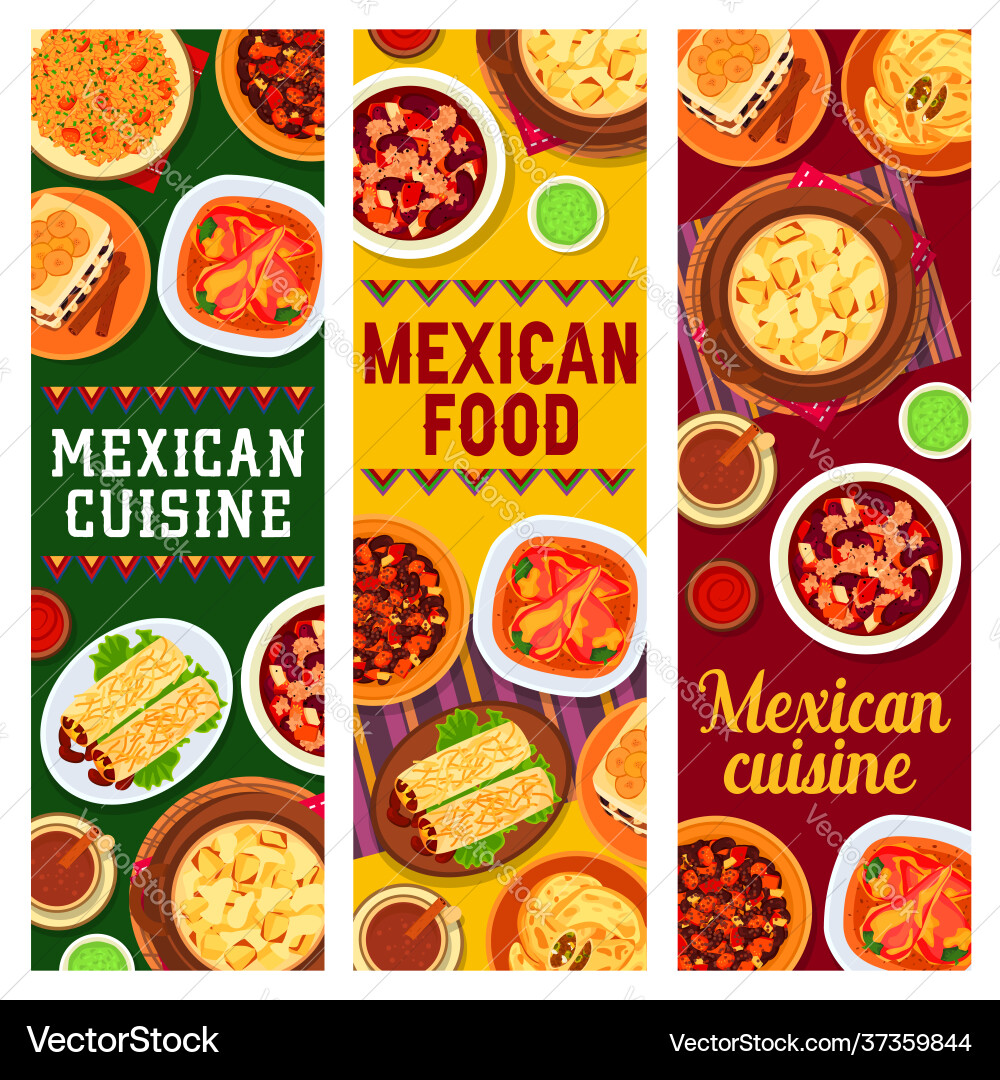 Mexican cuisine fod banners vector image