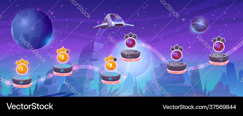 Mobile arcade with spaceship interstellar shuttle Mobile arcade with spaceship interstellar shuttle vector image