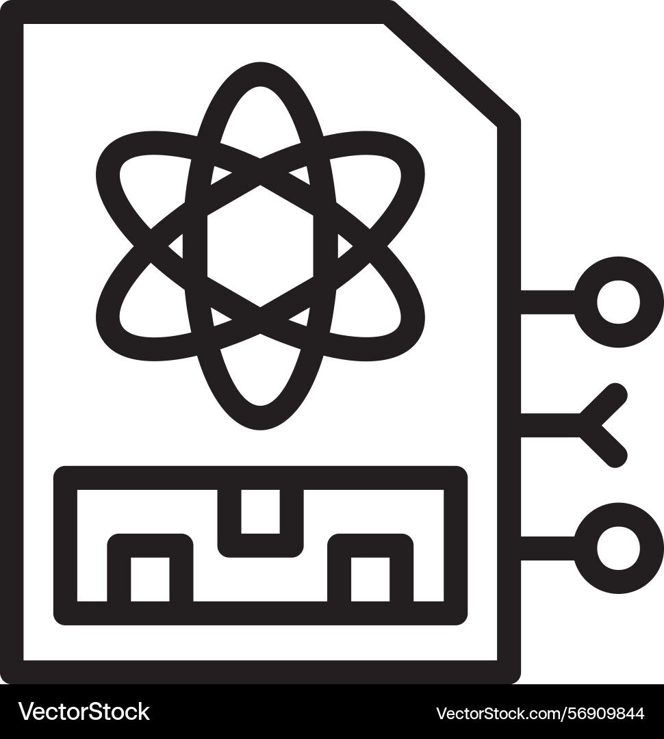 Quantum memory linear style icon design vector image