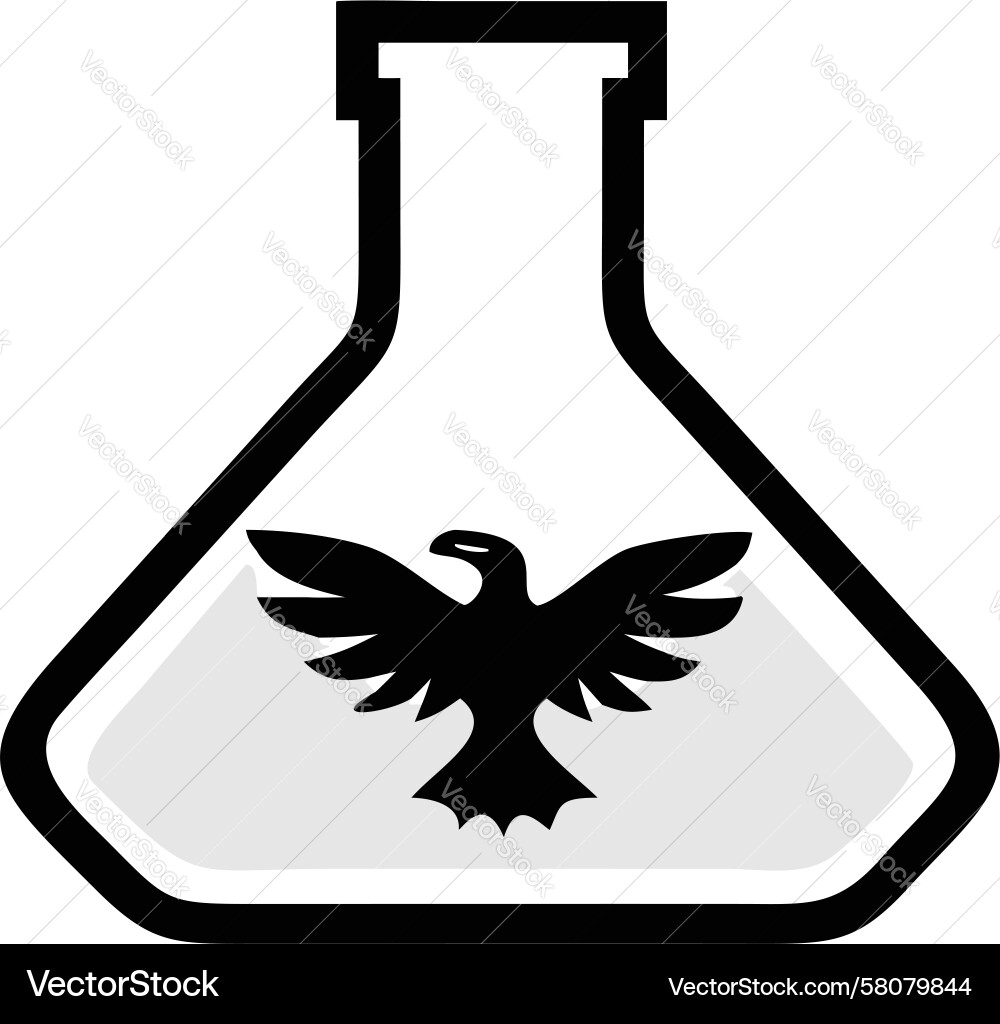 Raven Flask: Mystical Science Vector Image