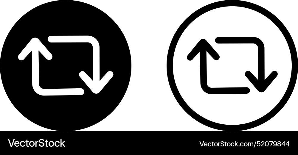 Retweet icon set in two styles repost Retweet icon set in two styles repost vector image
