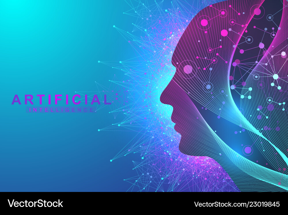 Artificial Intelligence Data Flow vector image