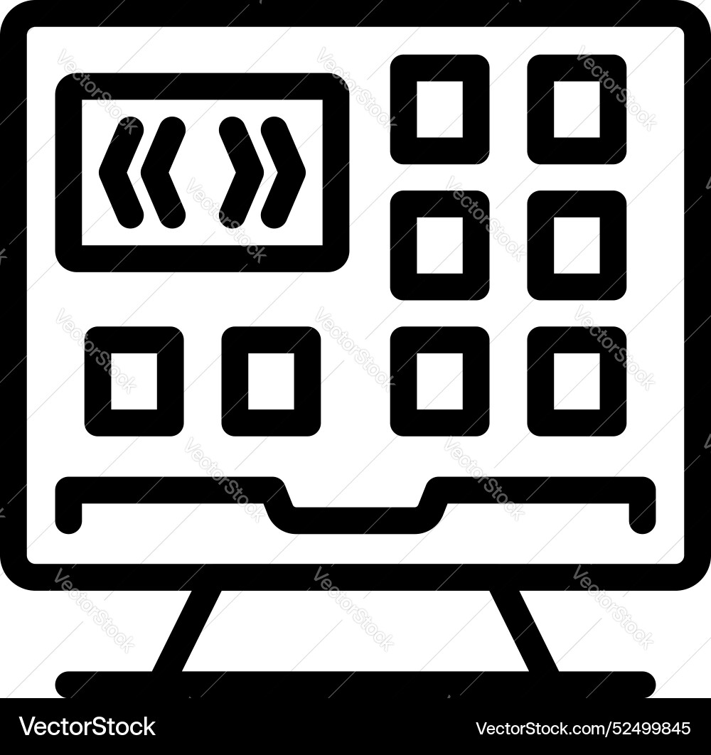 Computer showing control panel for managing smart Computer showing control panel for managing smart Vector Image