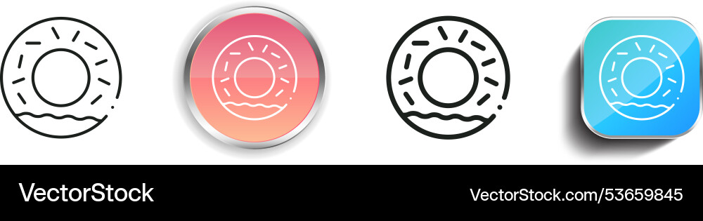Donut icon thin linear regular and button style vector image