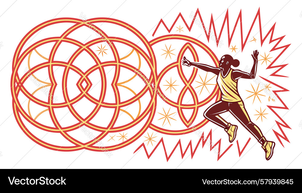 Dynamic Dancer with Sound Waves Vector Image