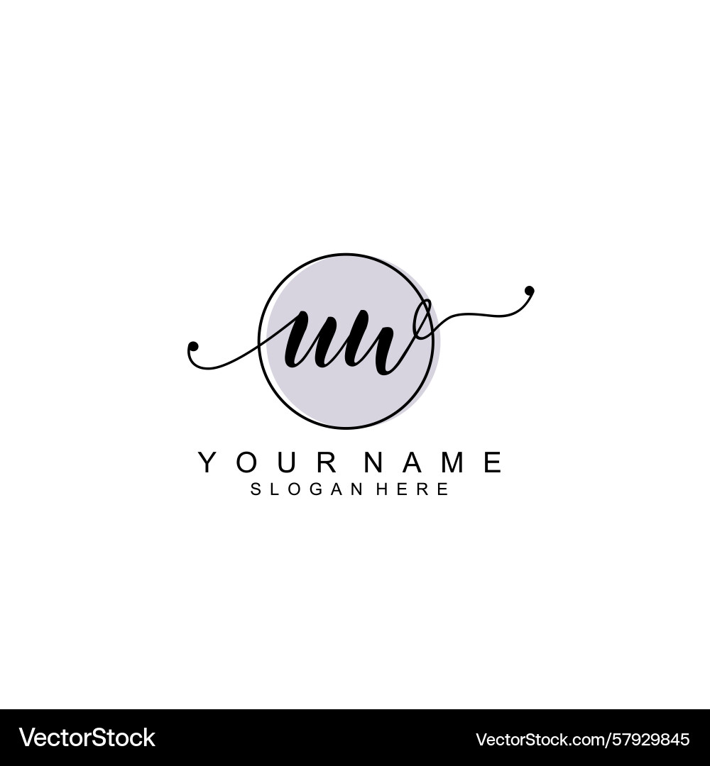 Handwriting logo concepts with initial uw Handwriting logo concepts with initial uw Vector Image
