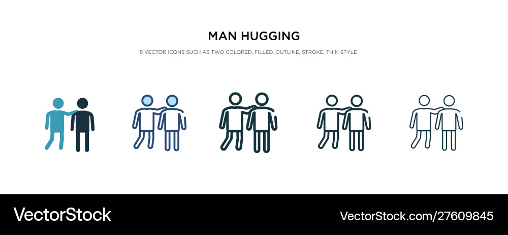Hugging Icons - Filled, Outline, Line, Stroke vector image