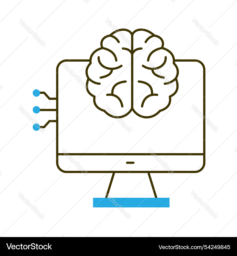 Intelligent ai computing interface icon design vector image