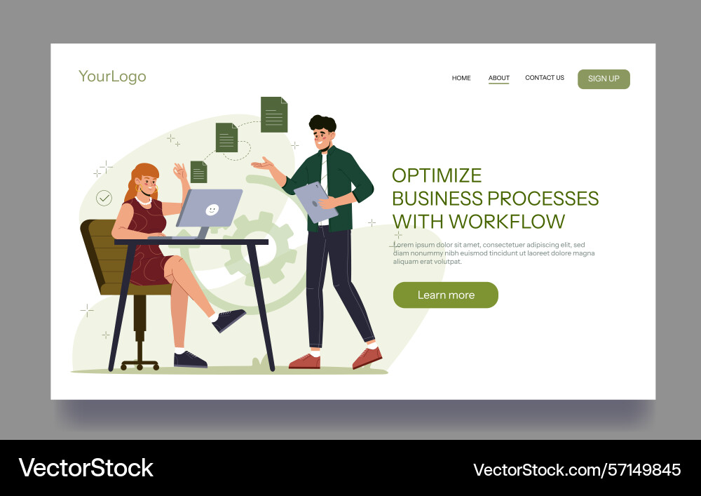 Optimize business workflow concept scene Optimize business workflow concept scene vector image
