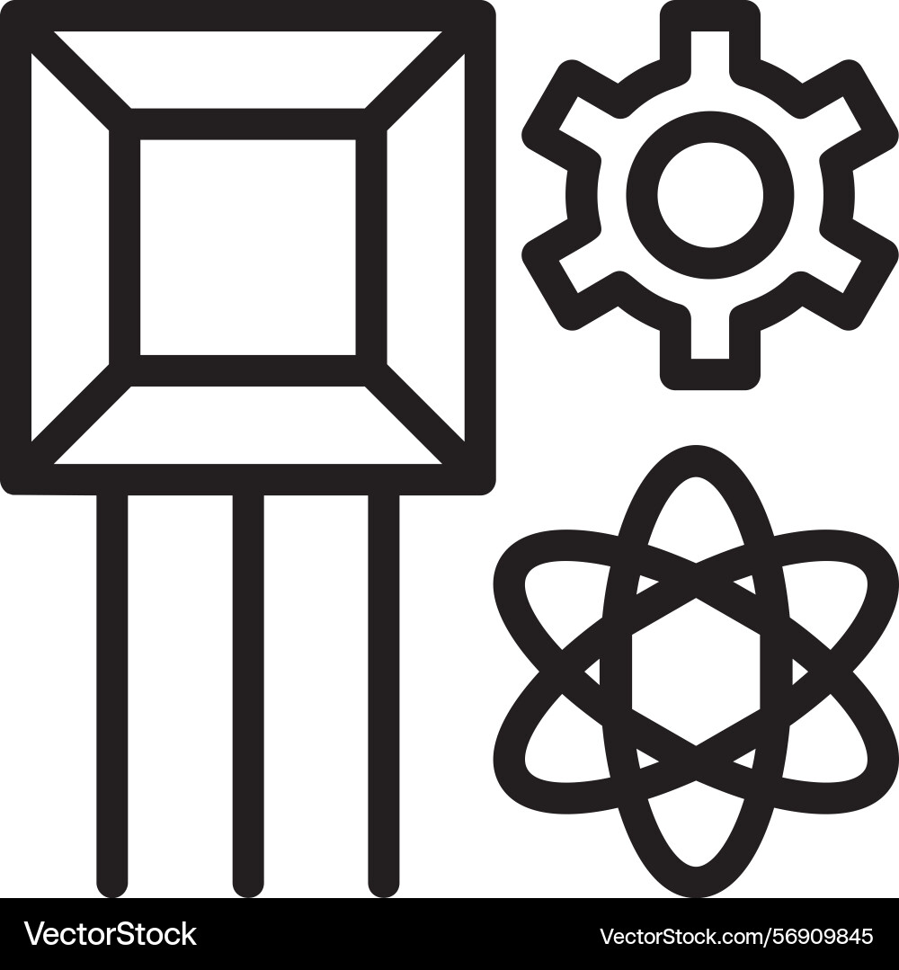 Quantum simulator linear style icon design vector image