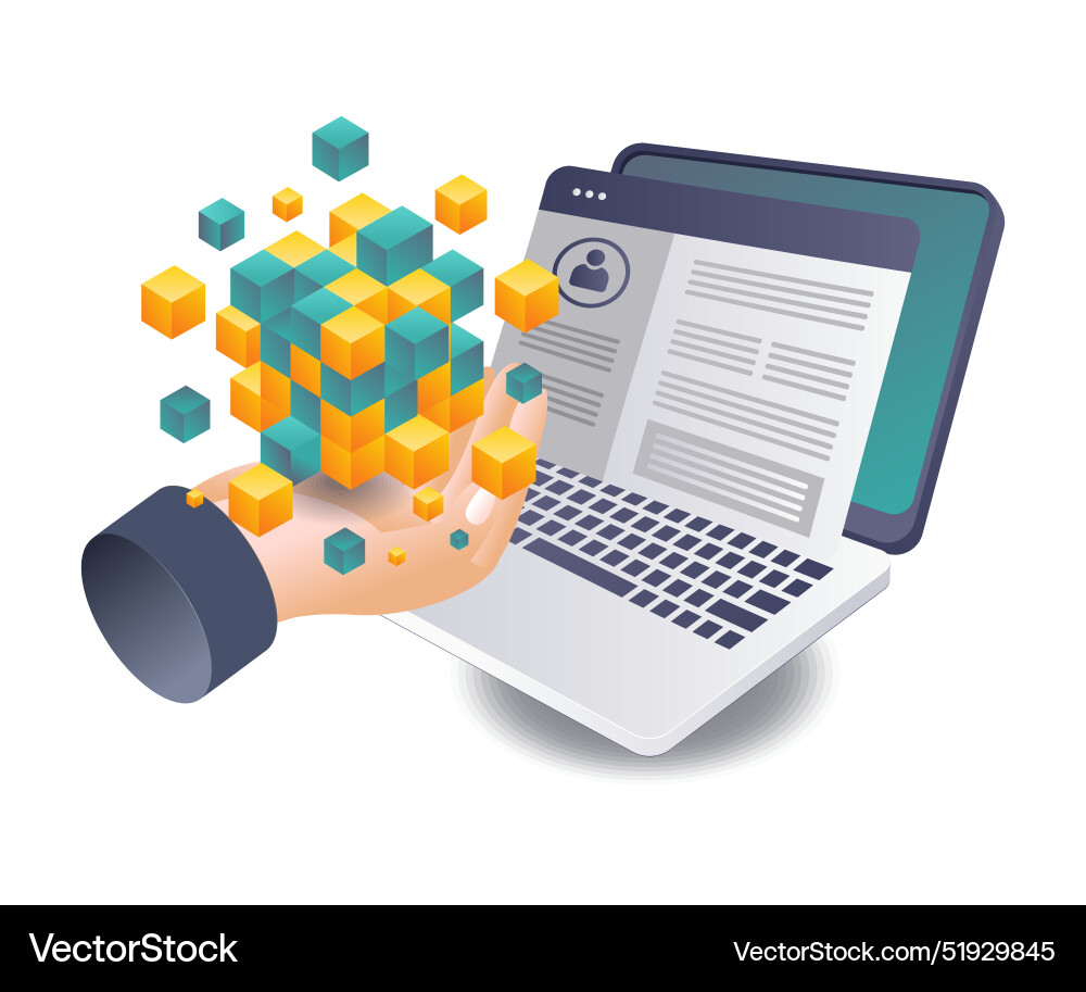 Unlocking business potential with blockchain Unlocking business potential with blockchain Vector Image