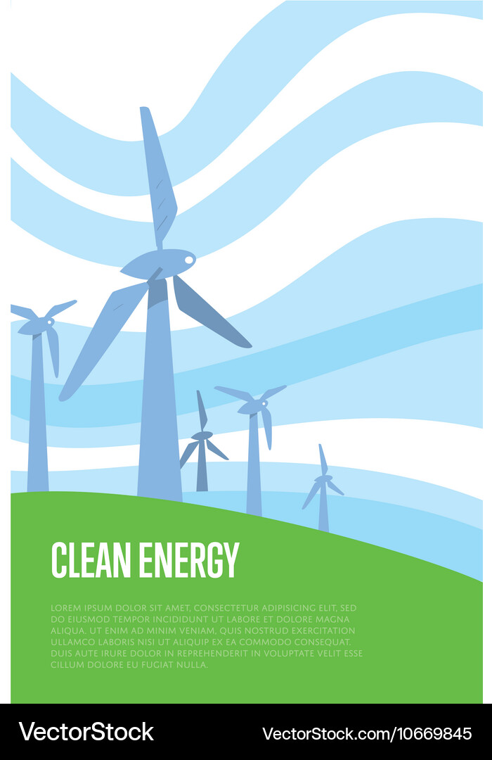 Wind Power Renewable Energy Banner Vector Image