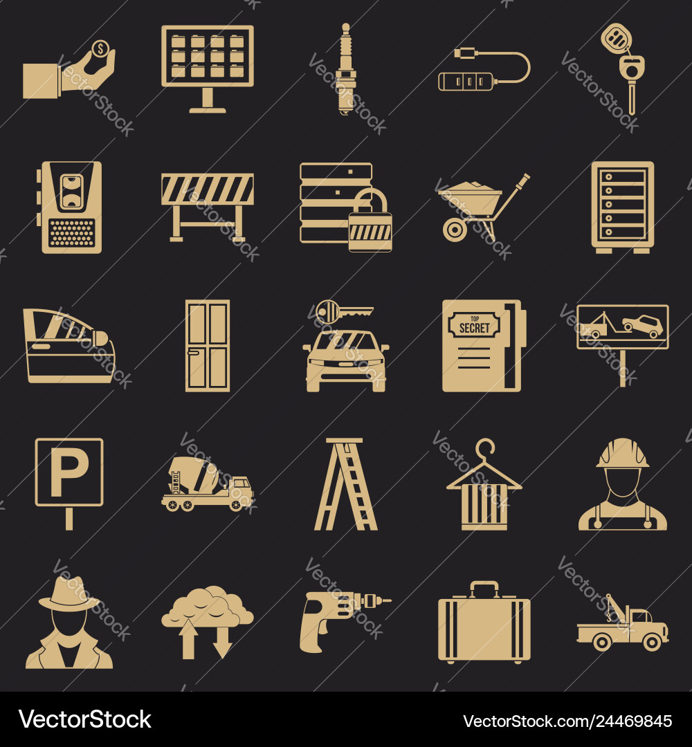 Wrench icons set simple style Vector Image