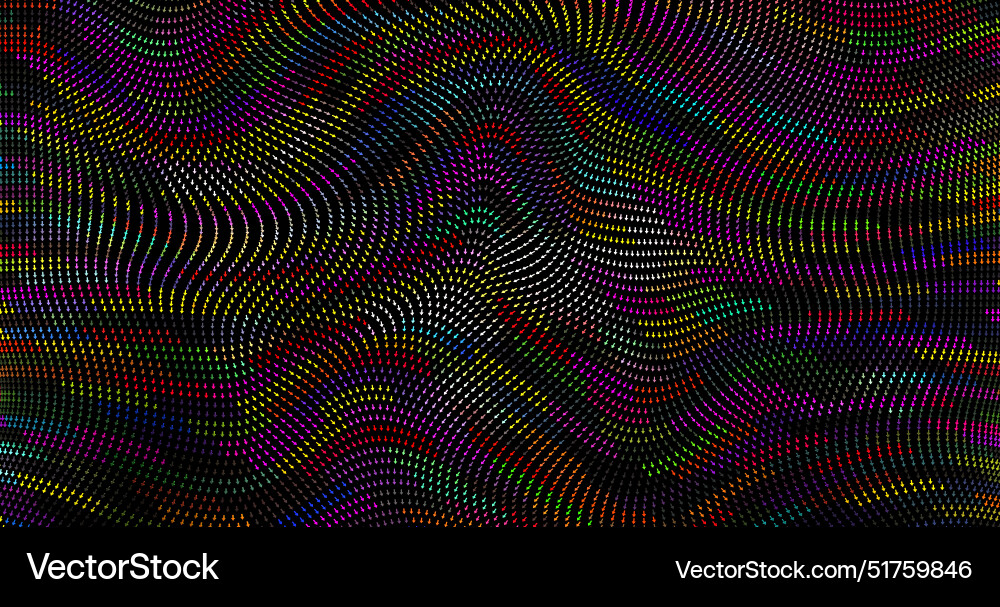 Abstract image of wavy lines and particles Vector Image