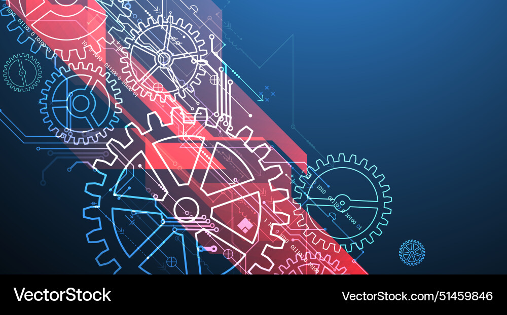 Abstract technological background with glowing Vector Image
