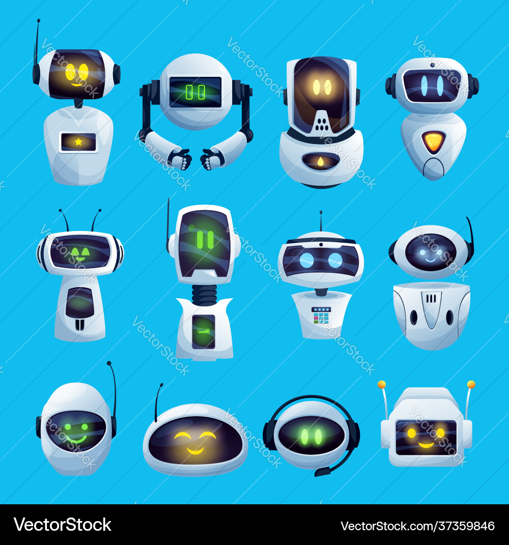 AI Robot Chatbots Set vector image