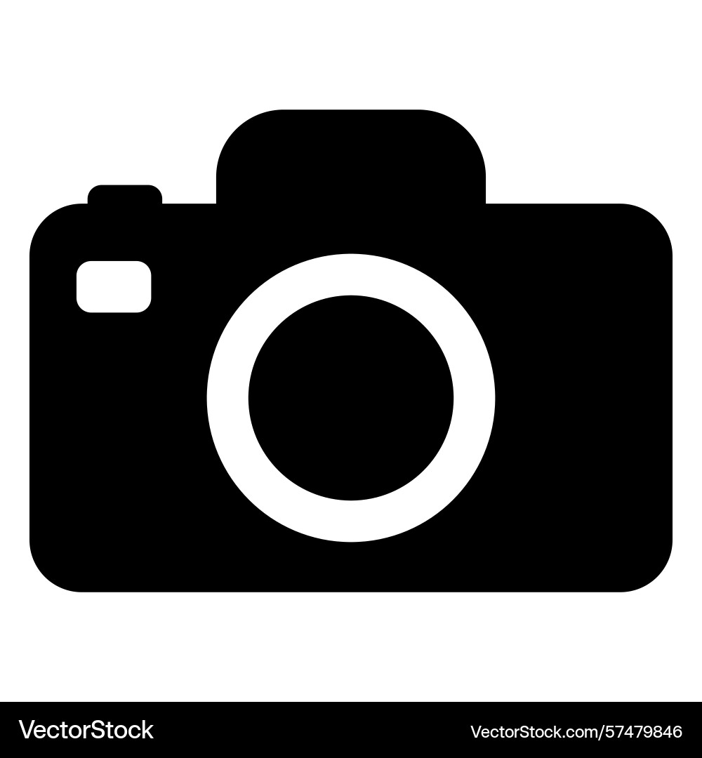 Camera icon with simple design and lens symbol Vector Image