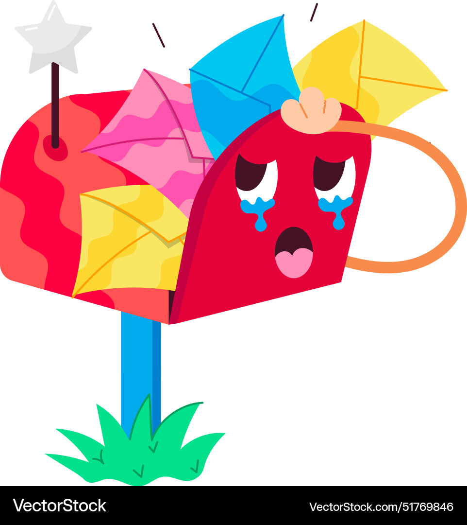 Check out flat sticker of overflow mailbox Vector Image