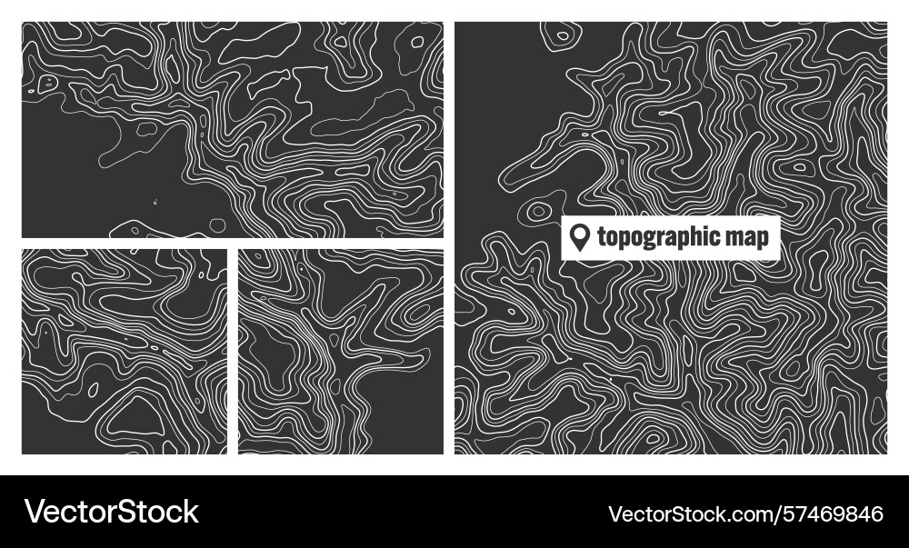 Colorful topographic map sets with contour lines Colorful topographic map sets with contour lines vector image