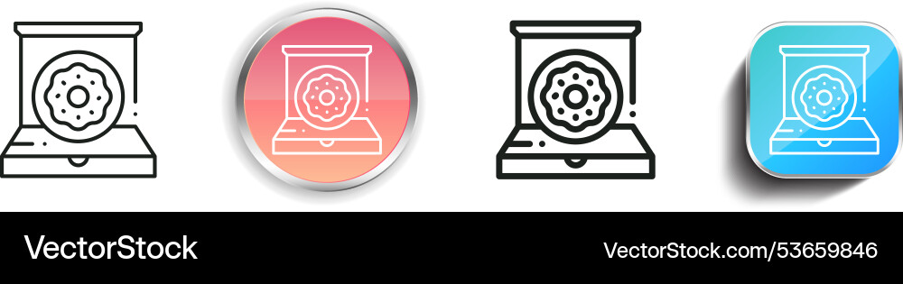 Donut icon thin linear regular and button style Donut icon thin linear regular and button style Vector Image