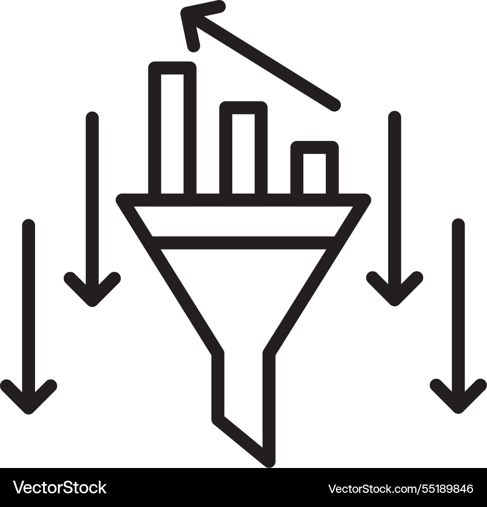Filtering line icon design Vector Image