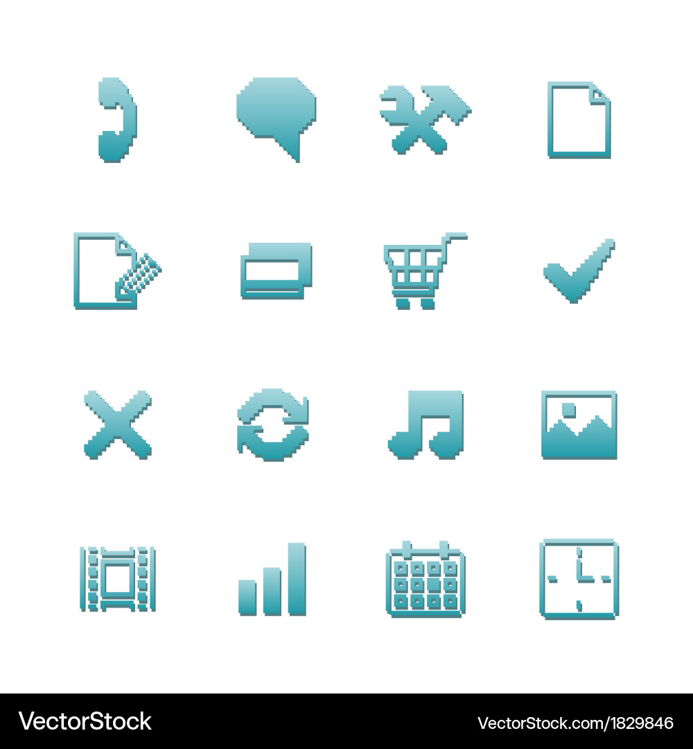 Pixel icons set for navigation Vector Image