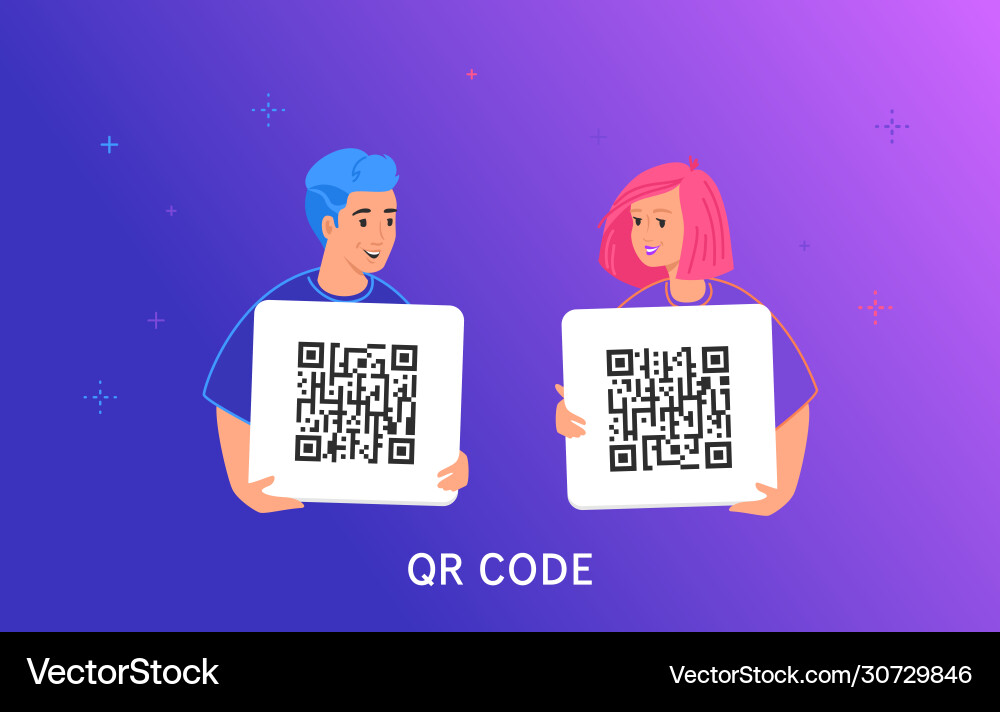 QR Code Scanning on Smartphone vector image