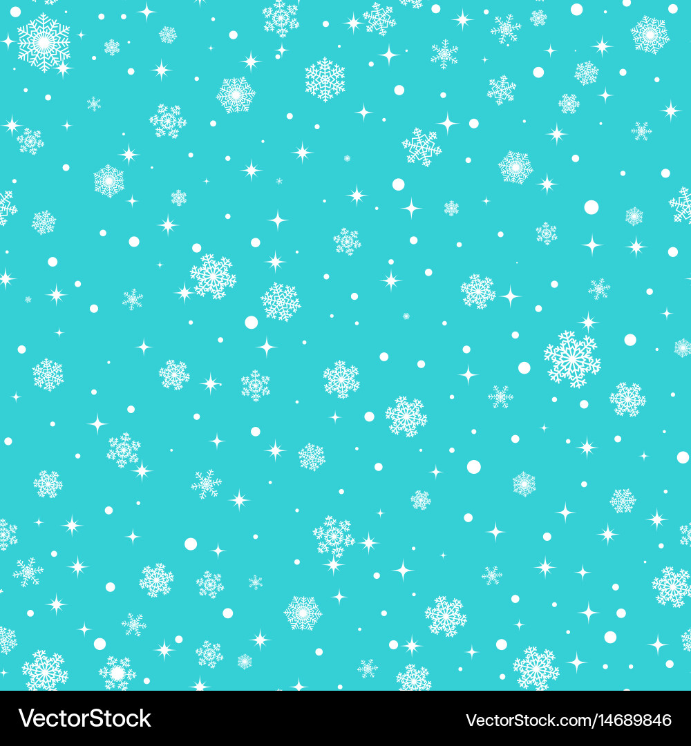 Turquoise Snowflake Pattern Vector Image