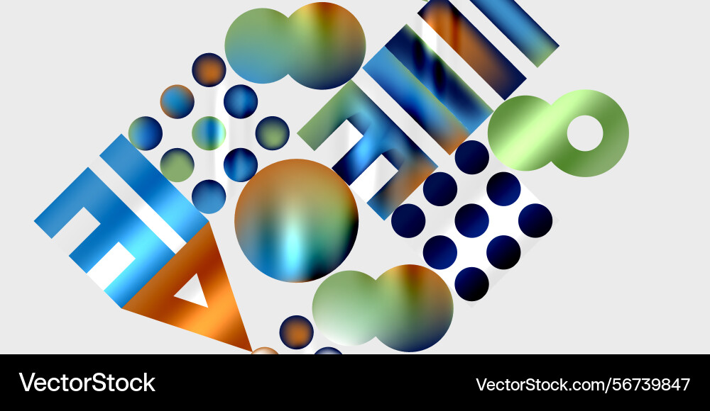 Abstract composition letters circles dots create Abstract composition letters circles dots create Vector Image