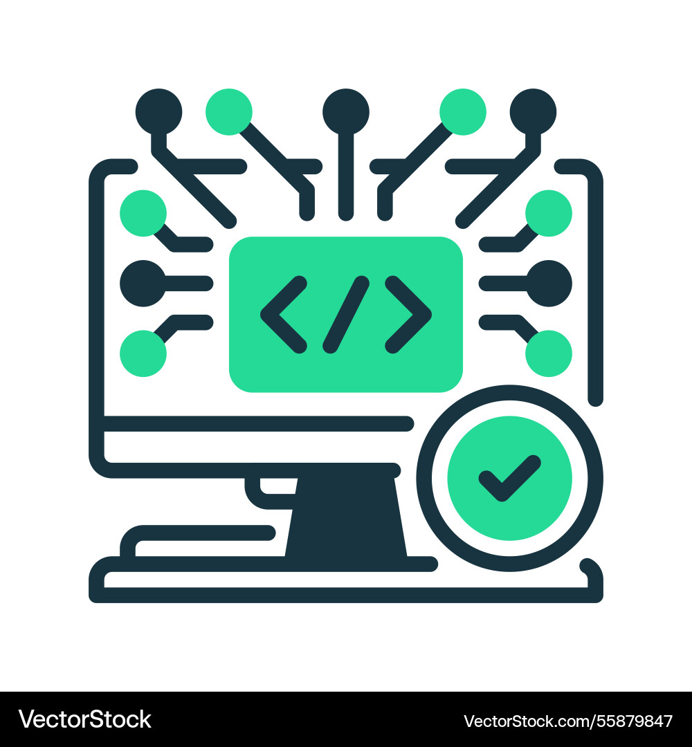 Algorithm testing line icon linear style sign Vector Image