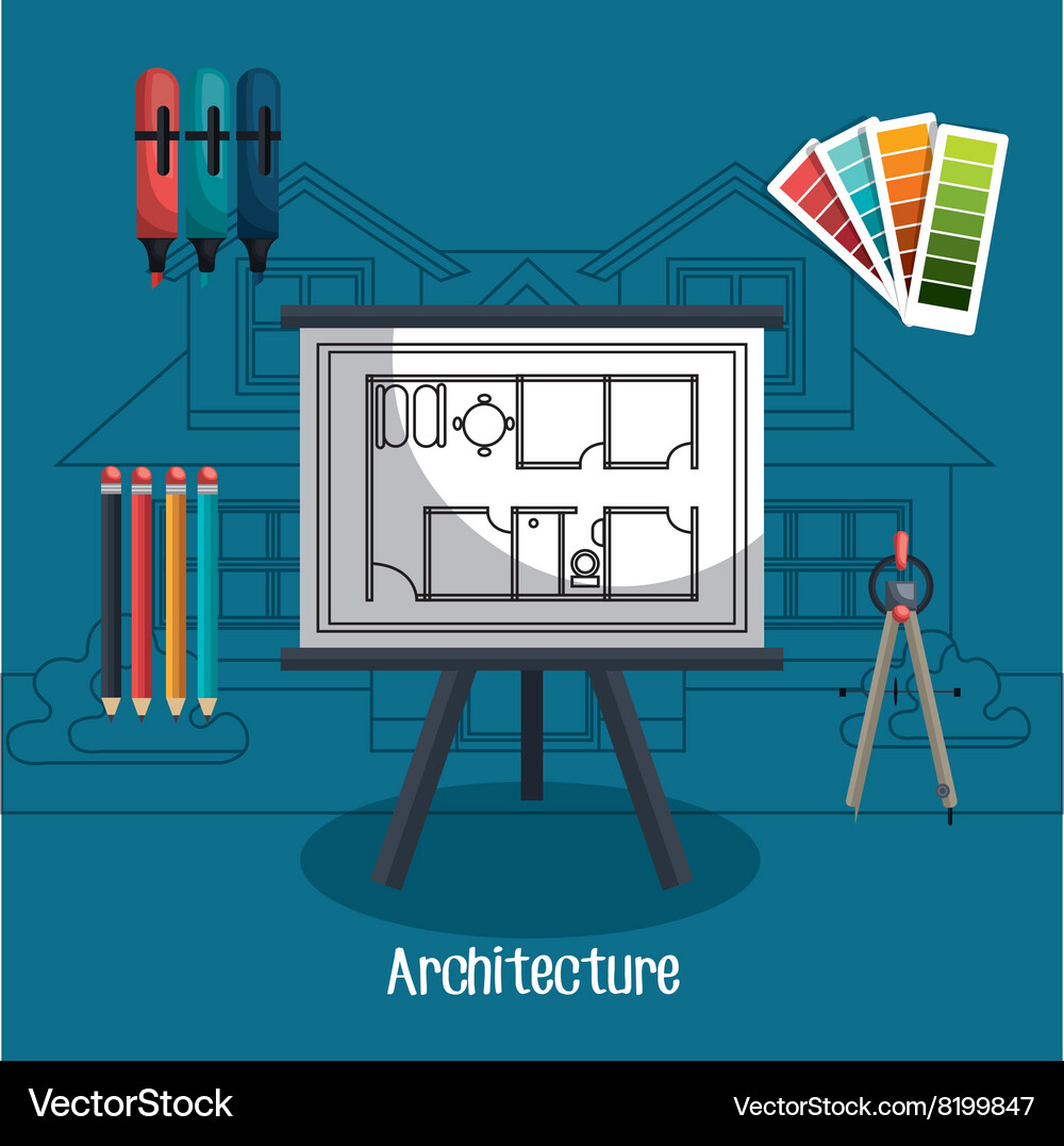 Architecture project design Vector Image