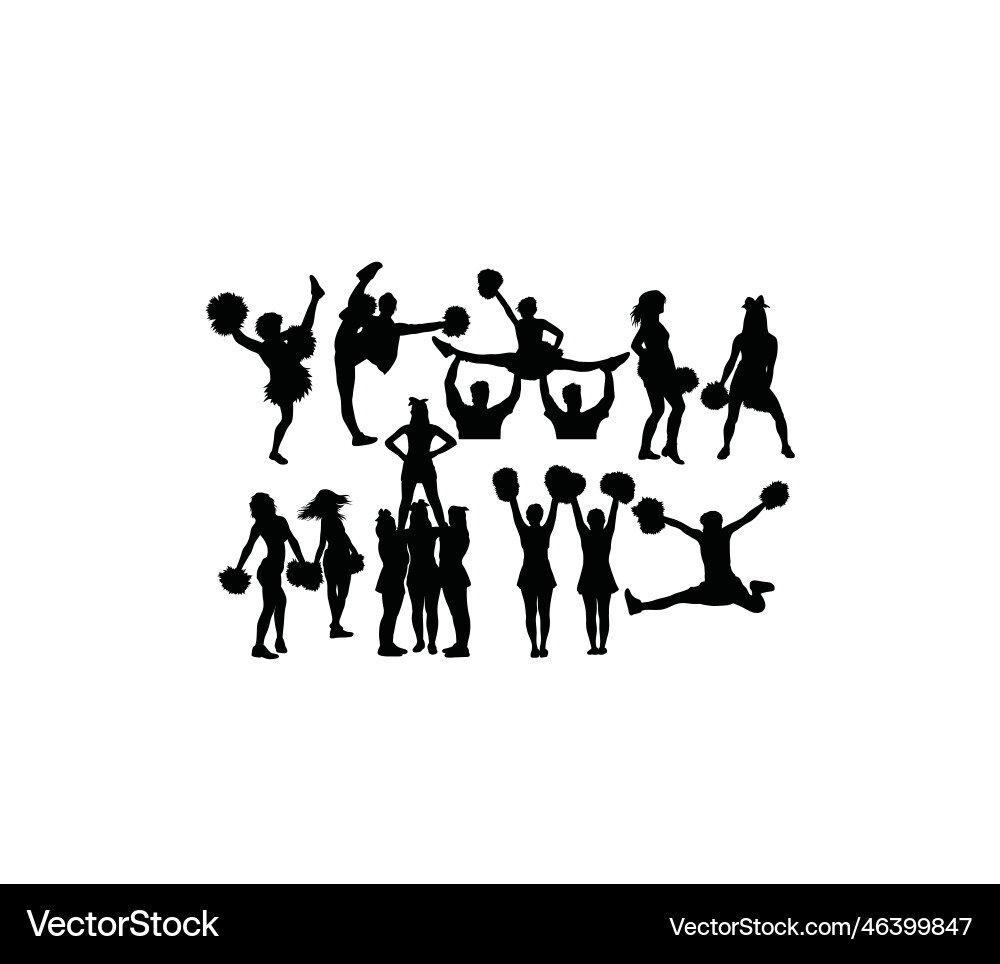 Cheerleader Silhouettes Vector Image