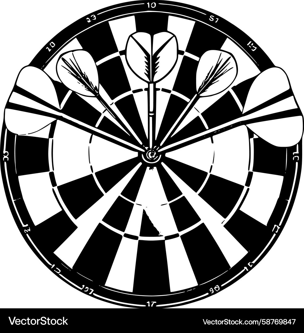 Dartboard with Three Darts Vector Image