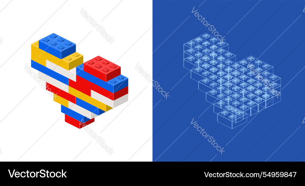 Heart blueprint project idea and implementation Heart blueprint project idea and implementation vector image