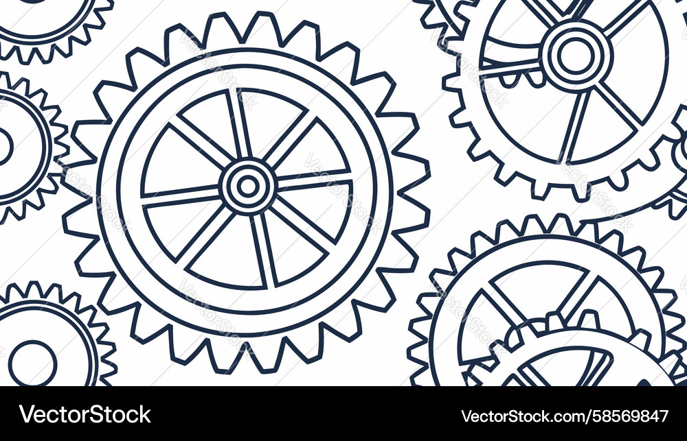 Interlocking Gears Seamless Pattern Vector Image