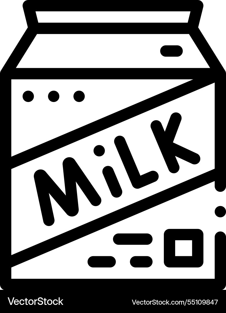 Milk icon thin linear style design isolated Milk icon thin linear style design isolated vector image