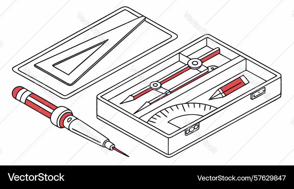 Precision drafting geometry tools design Vector Image