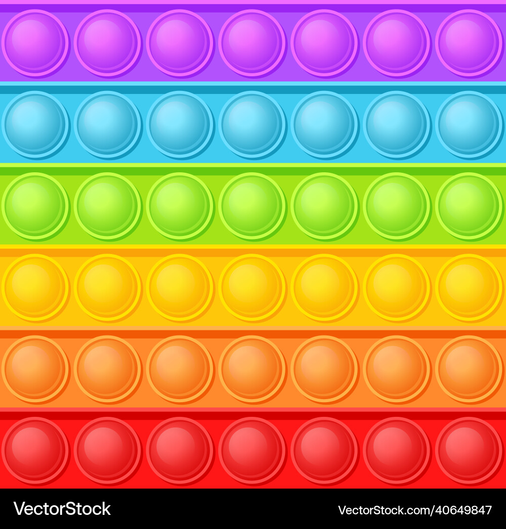 Rainbow Pop It Seamless Pattern vector image