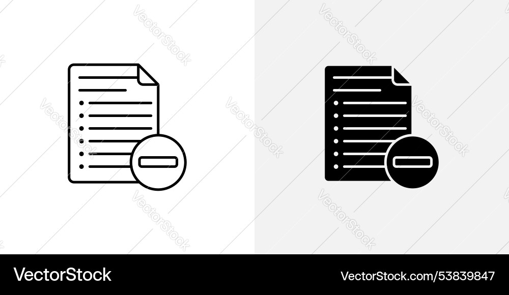 Remove document icon set Remove document icon set vector image