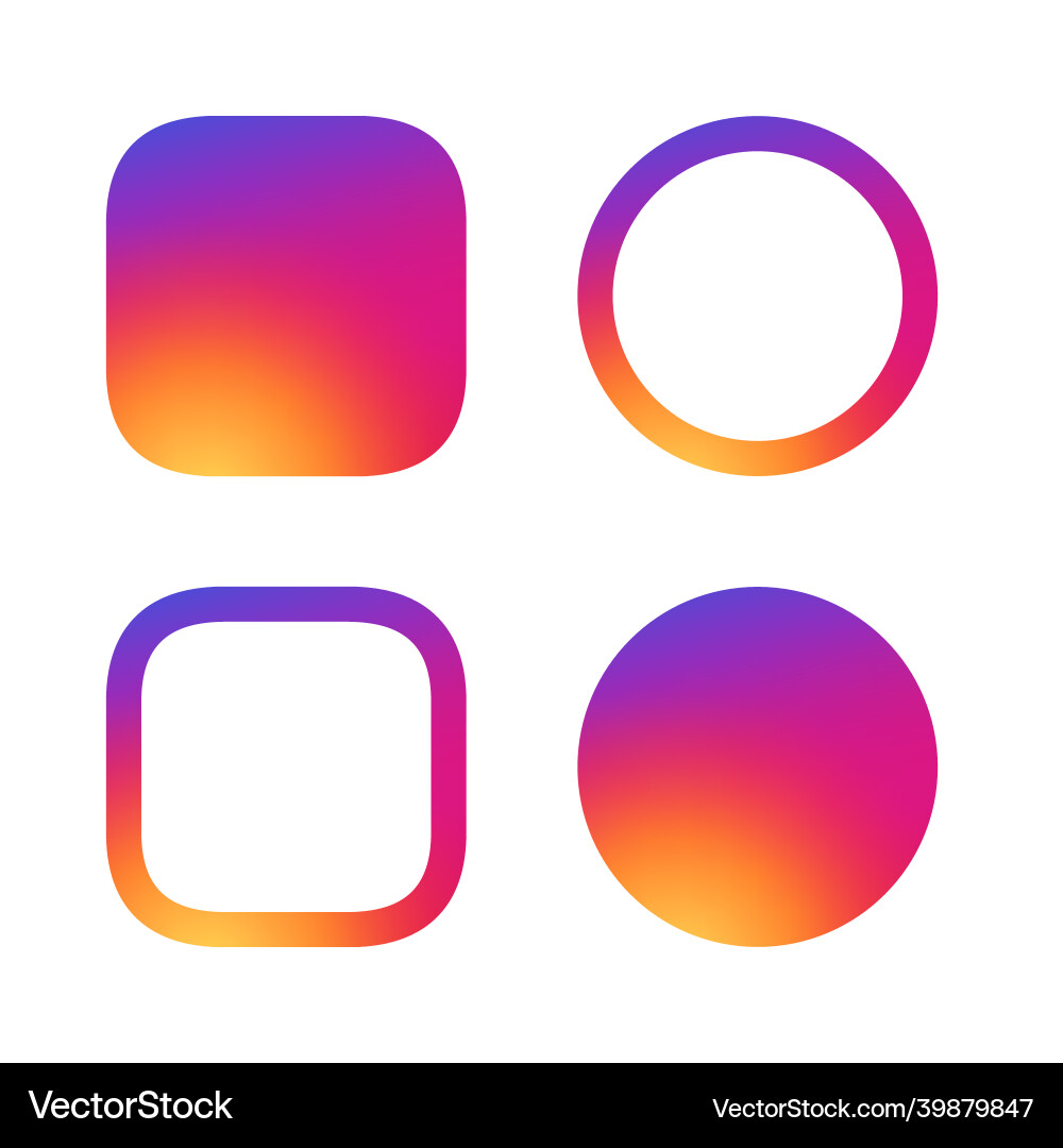 Shape set circle and square with smooth gradient vector image