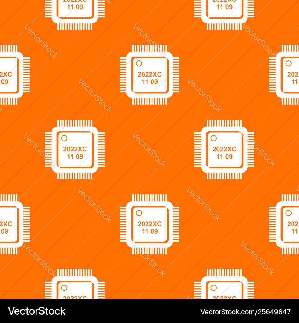 System microchip pattern orange vector image