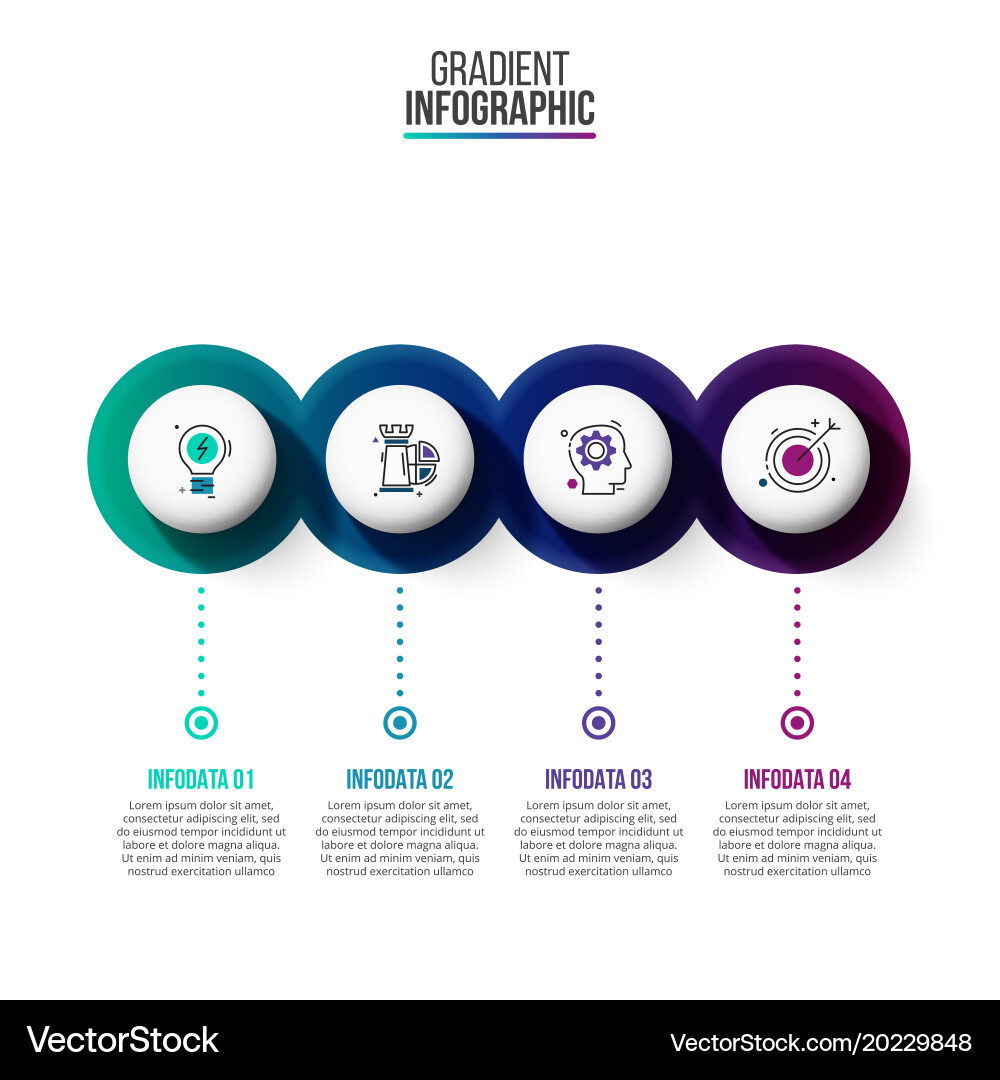 Abstract gradientdiagram with 4 steps vector image