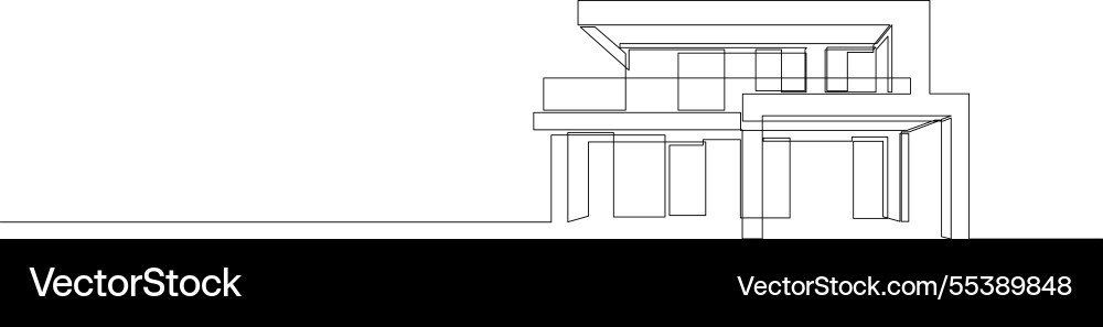 Continuous line drawing of an architecture Continuous line drawing of an architecture vector image